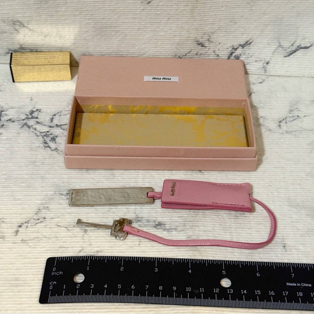 Miu Miu Pink Leather Bag Charm / Keychain - Picture 11 of 12